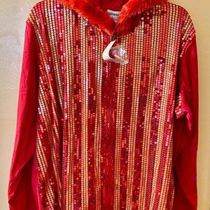 Glitterscape Red & Gold Sequin Long-sleeve Hoodie